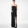 Rochie de seară fără bretele din lână Rochie de seară fără bretele din lână