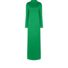Rochie de seară strâmtă, cu guler înalt, din crep lucios Rochie de seară strâmtă, cu guler înalt, din crep lucios