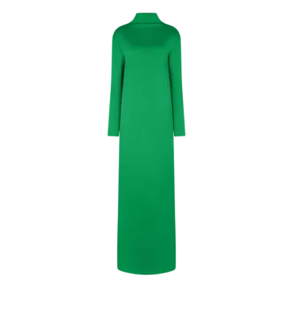 Rochie de seară strâmtă, cu guler înalt, din crep lucios