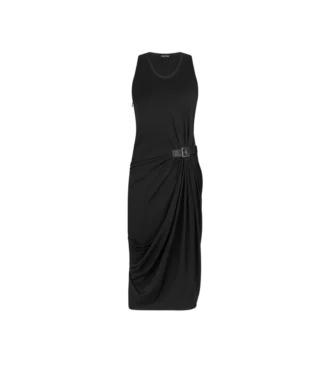 Rochie fără mâneci cu detalii din piele