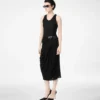 Rochie fără mâneci cu detalii din piele Rochie fără mâneci cu detalii din piele