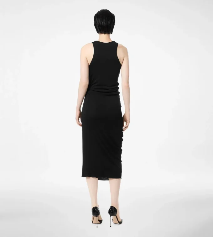 Rochie fără mâneci cu detalii din piele Rochie fără mâneci cu detalii din piele