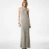 Rochie lungă cu gât halter, spate decupat și placă metalică Tom Ford Rochie lungă cu gât halter, spate decupat și placă metalică Tom Ford