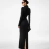 Rochie maxi din lână elastică cu ac de tricotat