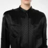 Rochie militară lungă cu centură și model jacquard cu buline Rochie militară lungă cu centură și model jacquard cu buline