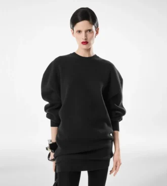 Rochie mini sculpturală din lână și cașmir