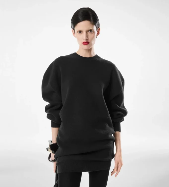 Rochie mini sculpturală din lână și cașmir Rochie mini sculpturală din lână și cașmir