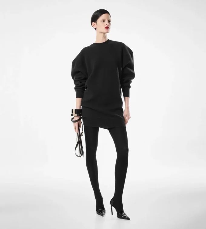 Rochie mini sculpturală din lână și cașmir Rochie mini sculpturală din lână și cașmir