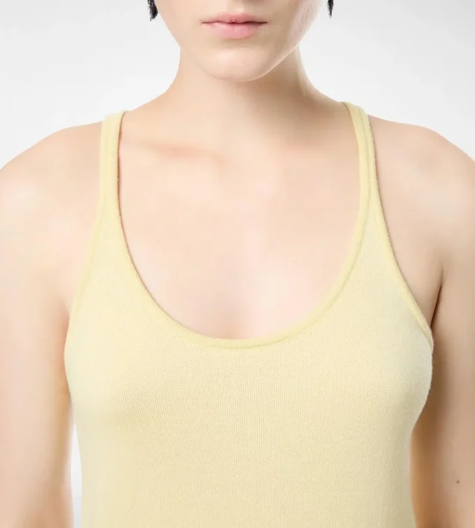 Rochie scurtă fără mâneci din piqué merino