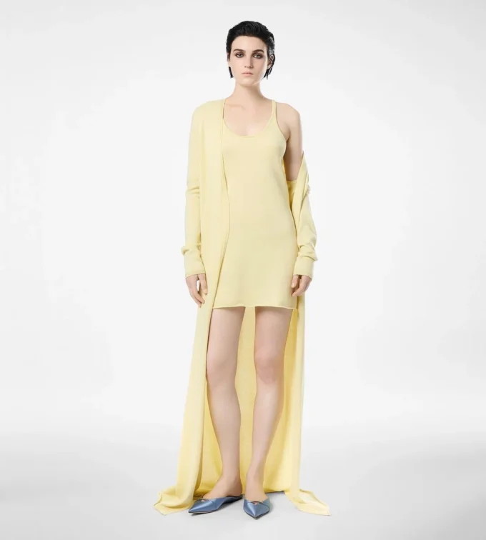 Rochie scurtă fără mâneci din piqué merino