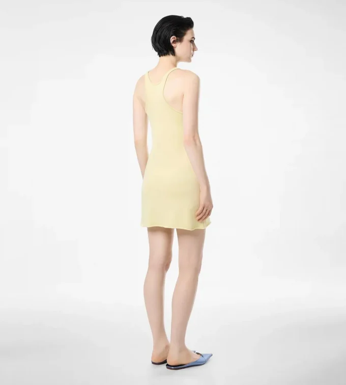 Rochie scurtă fără mâneci din piqué merino