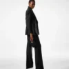 Pantaloni bootcut croiți din sifon cu amestec de mătase Pantaloni bootcut croiți din sifon cu amestec de mătase