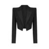 Sacou tuxedo cropped cu două rânduri de nasturi, din amestec de lână și mătase Sacou tuxedo cropped cu două rânduri de nasturi, din amestec de lână și mătase