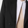 Sacou tuxedo cropped cu două rânduri de nasturi, din amestec de lână și mătase Sacou tuxedo cropped cu două rânduri de nasturi, din amestec de lână și mătase