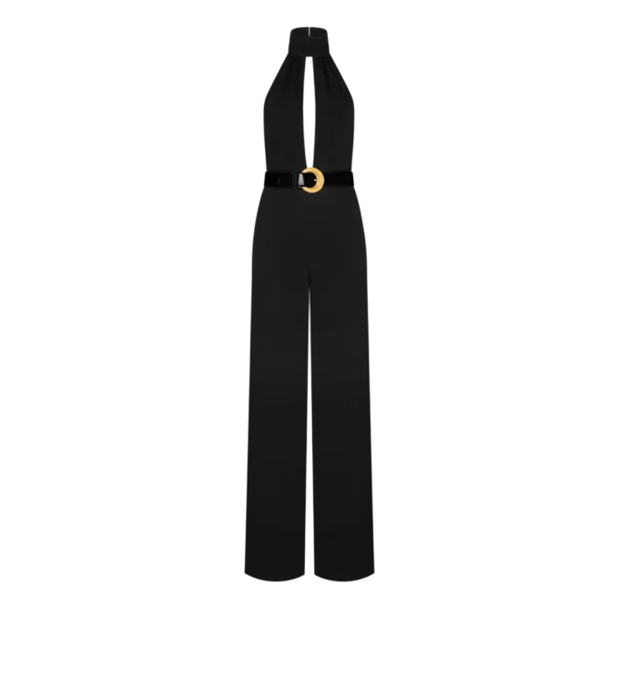 Salopetă cu guler halter și curea „Sable” Salopetă cu guler halter și curea „Sable”