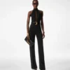 Salopetă cu guler halter și curea „Sable” Salopetă cu guler halter și curea „Sable”