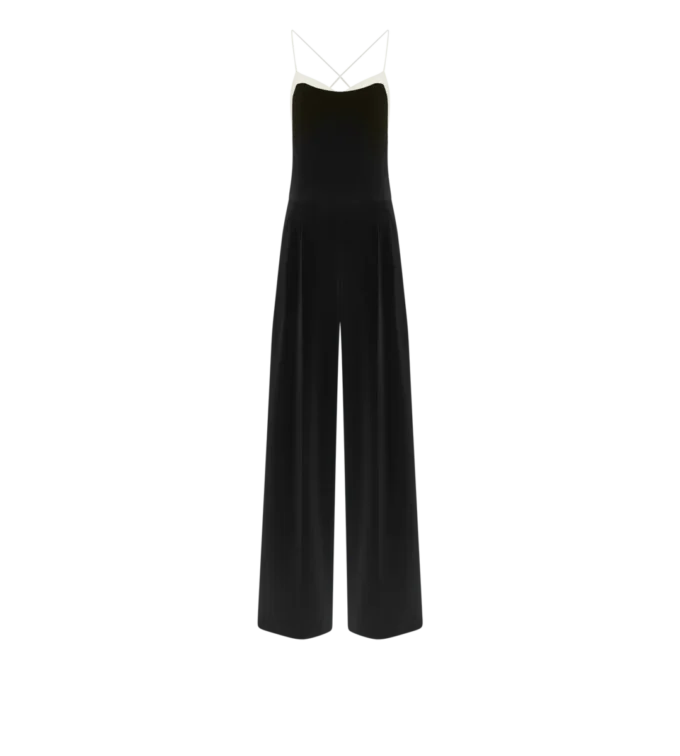 Salopetă din georgette elastică dublă Salopetă din georgette elastică dublă