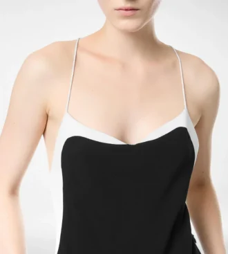 Salopetă din georgette elastică dublă Salopetă din georgette elastică dublă