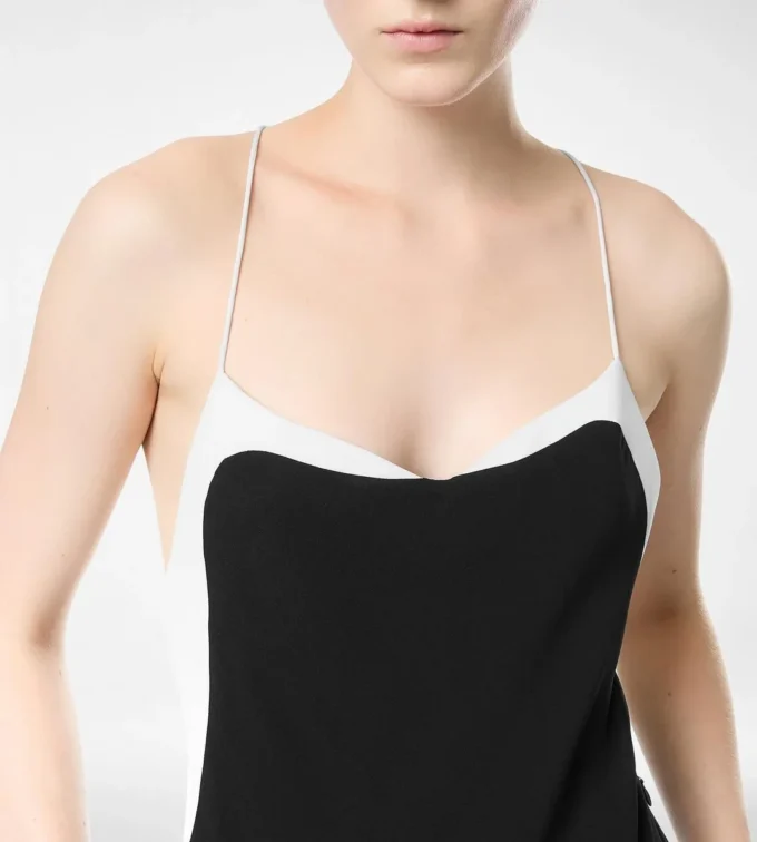 Salopetă din georgette elastică dublă Salopetă din georgette elastică dublă