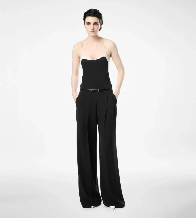 Salopetă din georgette elastică dublă Salopetă din georgette elastică dublă