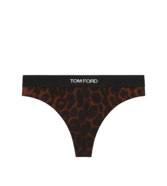 Tanga modal cu imprimeu leopard reflectat