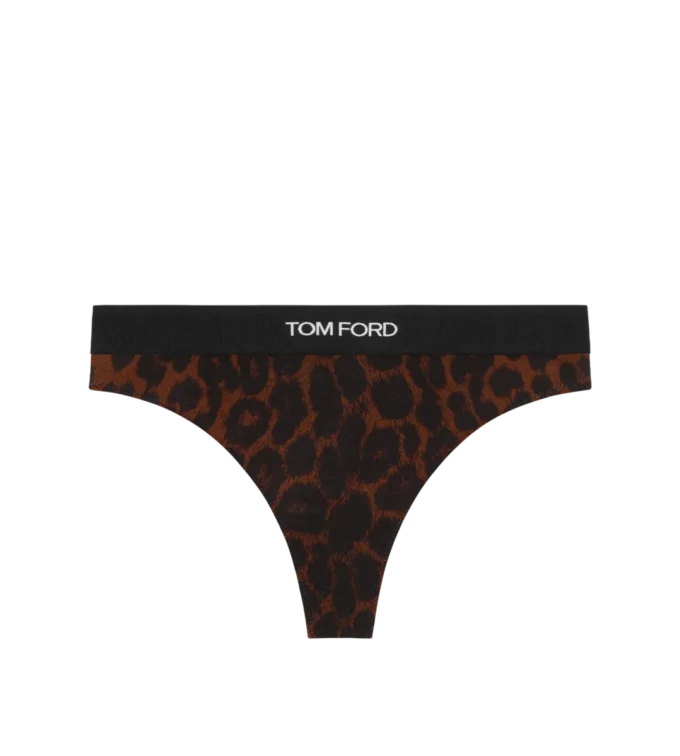 Tanga modal cu imprimeu leopard reflectat