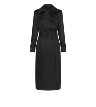 Trench cu guler din piele