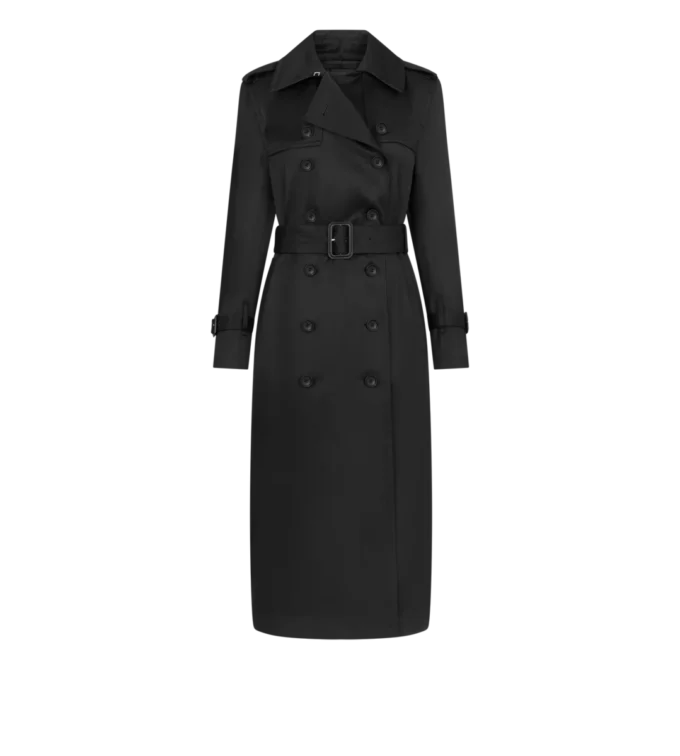 Trench cu guler din piele Trench cu guler din piele