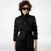 Trench cu guler din piele Trench cu guler din piele