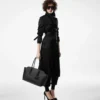 Trench cu guler din piele Trench cu guler din piele