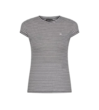 Tricou cu dungi și logo brodat Tf în tonuri similare