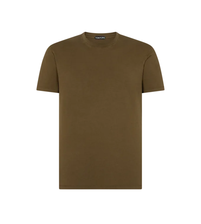 Tricou cu guler rotund din bumbac Lyocell