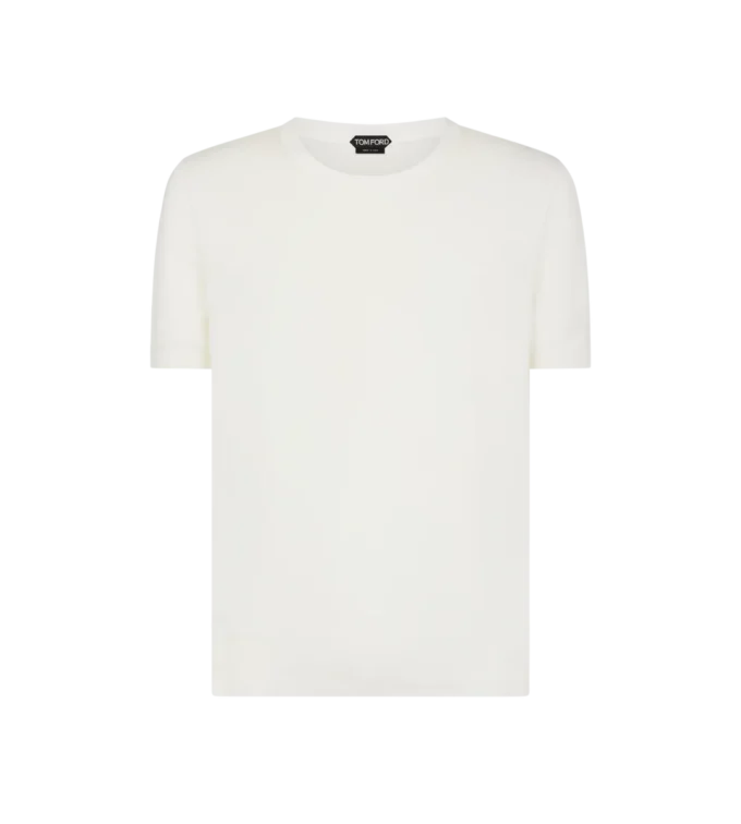 Tricou cu guler rotund din bumbac pur