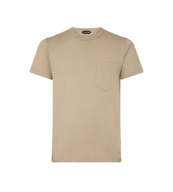 Tricou cu guler rotund din bumbac pur