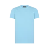 Tricou cu guler rotund din bumbac vopsit la rece