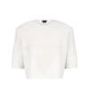 Tricou cu guler rotund din cașmir merino, cu detalii din șenilă de mătase în relief cu model piton Tricou cu guler rotund din cașmir merino, cu detalii din șenilă de mătase în relief cu model piton