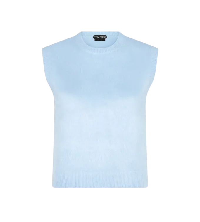 Tricou cu guler rotund din jersey de mătase periată