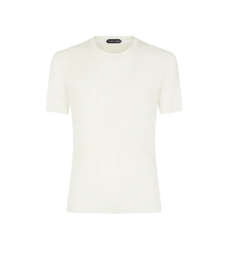 Tricou cu guler rotund și nervuri