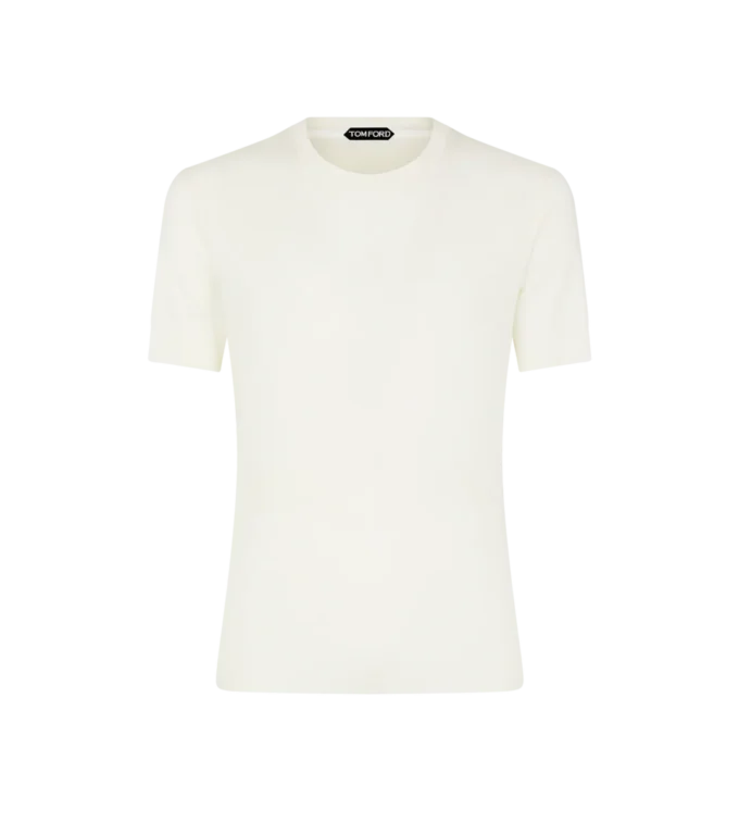 Tricou cu guler rotund și nervuri