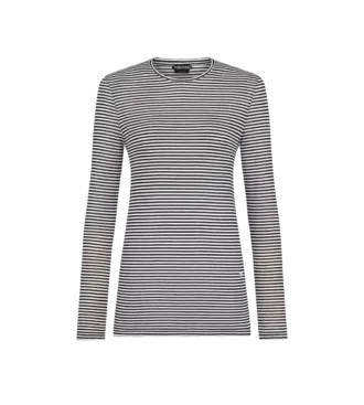 Tricou cu mâneci lungi în dungi și logo brodat Tf în tonuri similare