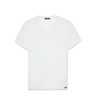 Tricou din bumbac cu guler în V
