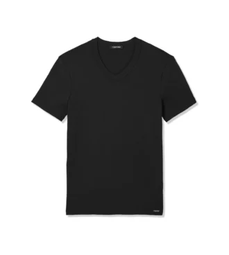 Tricou din bumbac cu guler în V