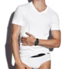Tricou din bumbac cu guler în V Tricou din bumbac cu guler în V