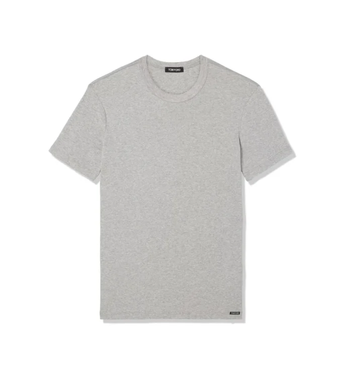 Tricou din bumbac cu guler rotund Tricou din bumbac cu guler rotund
