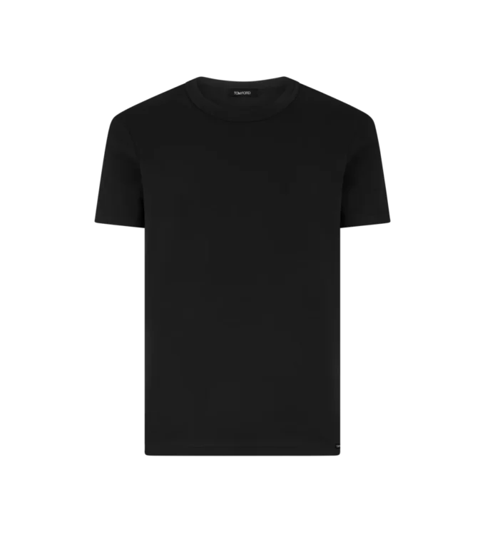 Tricou din bumbac cu guler rotund Tricou din bumbac cu guler rotund