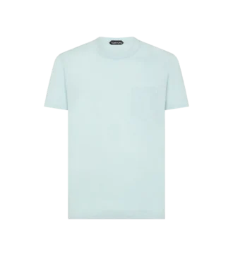 Tricou din bumbac și mătase cu guler rotund