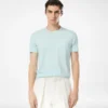 Tricou din bumbac și mătase cu guler rotund