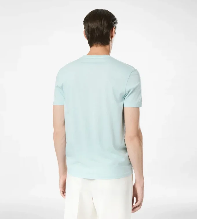 Tricou din bumbac și mătase cu guler rotund