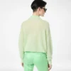 Tricou oversized din cașmir și mătase ultra-moale, cu guler polo deschis
