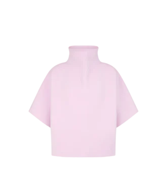 Tricou sculptural cu guler în formă de pâlnie din amestec de cașmir ultrafin